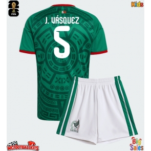 Mexico Johan Vasquez #5 Replica Home Stadium Kit for Kids World Cup 2026 Short Sleeve (+ pants)